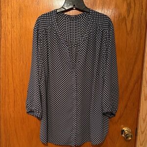 NYDJ Black and White Polka Dot Blouse